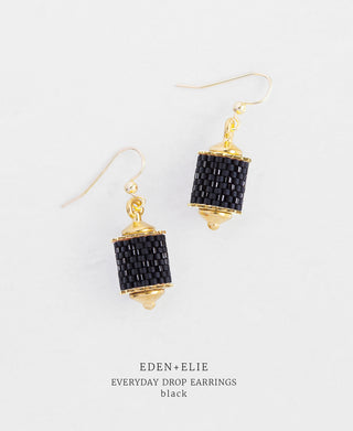 EDEN + ELIE Everyday Drop Earrings - basic black