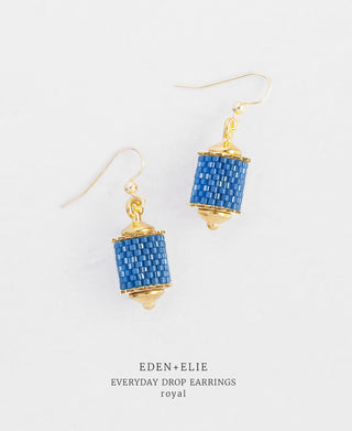 EDEN + ELIE Everyday Drop Earrings - royal blue