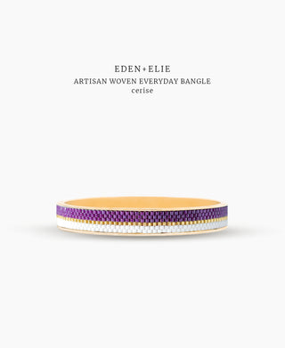 EDEN + ELIE Everyday Gold Narrow Bangle - cerise