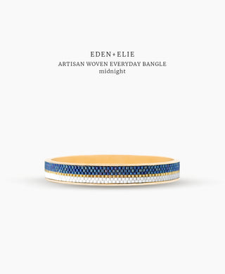 EDEN + ELIE Everyday Gold Narrow Bangle - midnight blue