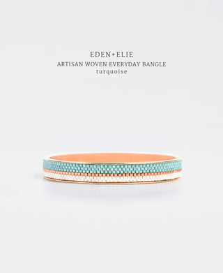 EDEN + ELIE Everyday Adjustable Length Necklace + Bangle Set - turquoise