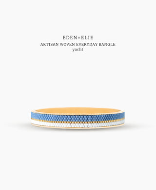 EDEN + ELIE Everyday Gold Narrow Bangle - yacht blue