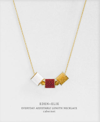 EDEN + ELIE Everyday Adjustable Length Necklace - cabernet red