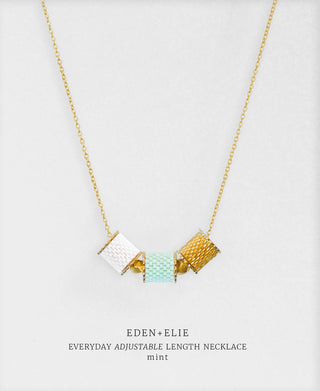 EDEN + ELIE Everyday Adjustable Length Necklace - mint green