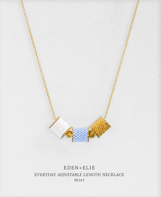 EDEN + ELIE Everyday Adjustable Length Necklace - mist blue