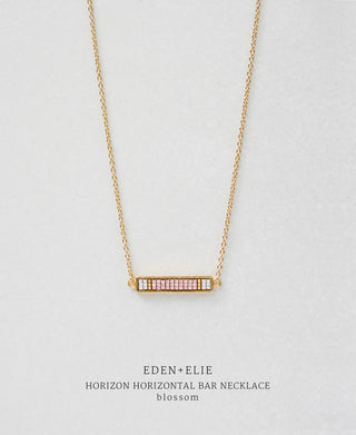 EDEN + ELIE Horizon Horizontal bar necklace - blossom pink