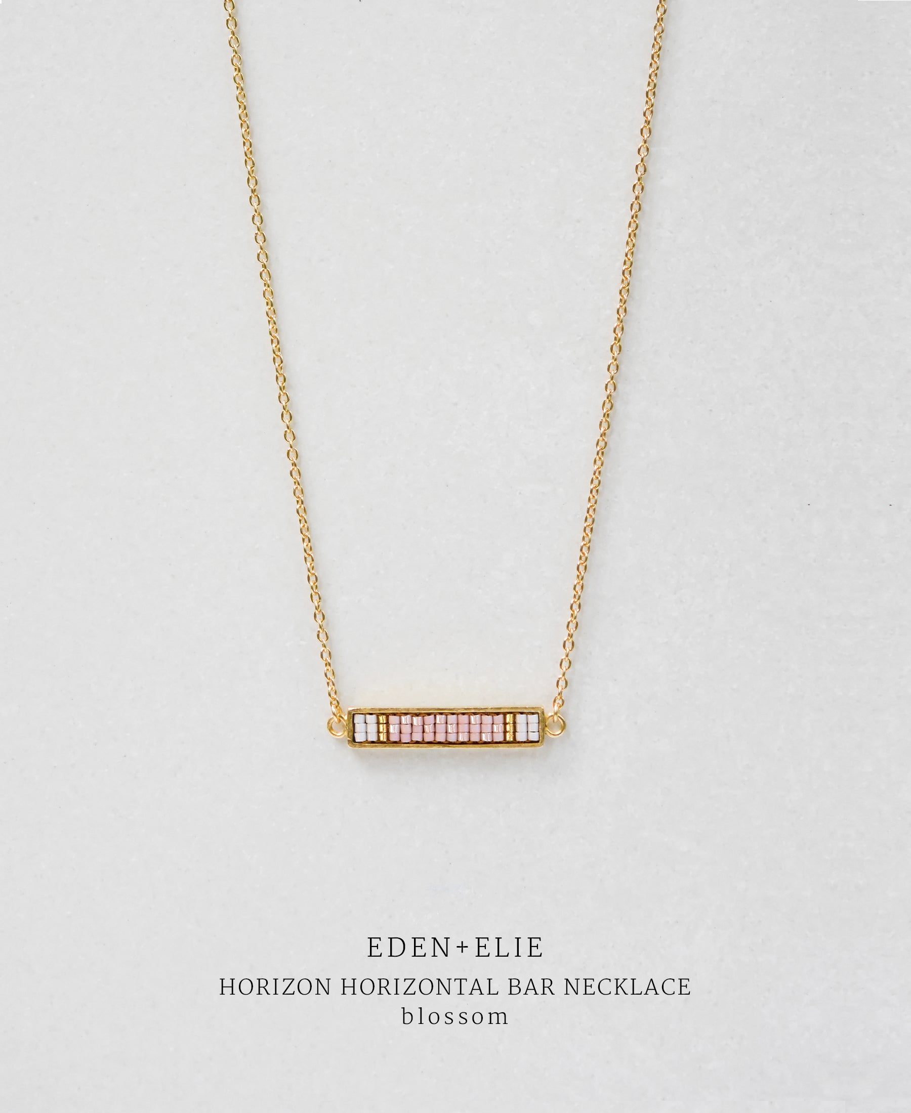 EDEN + ELIE Horizon Horizontal bar necklace - blossom pink