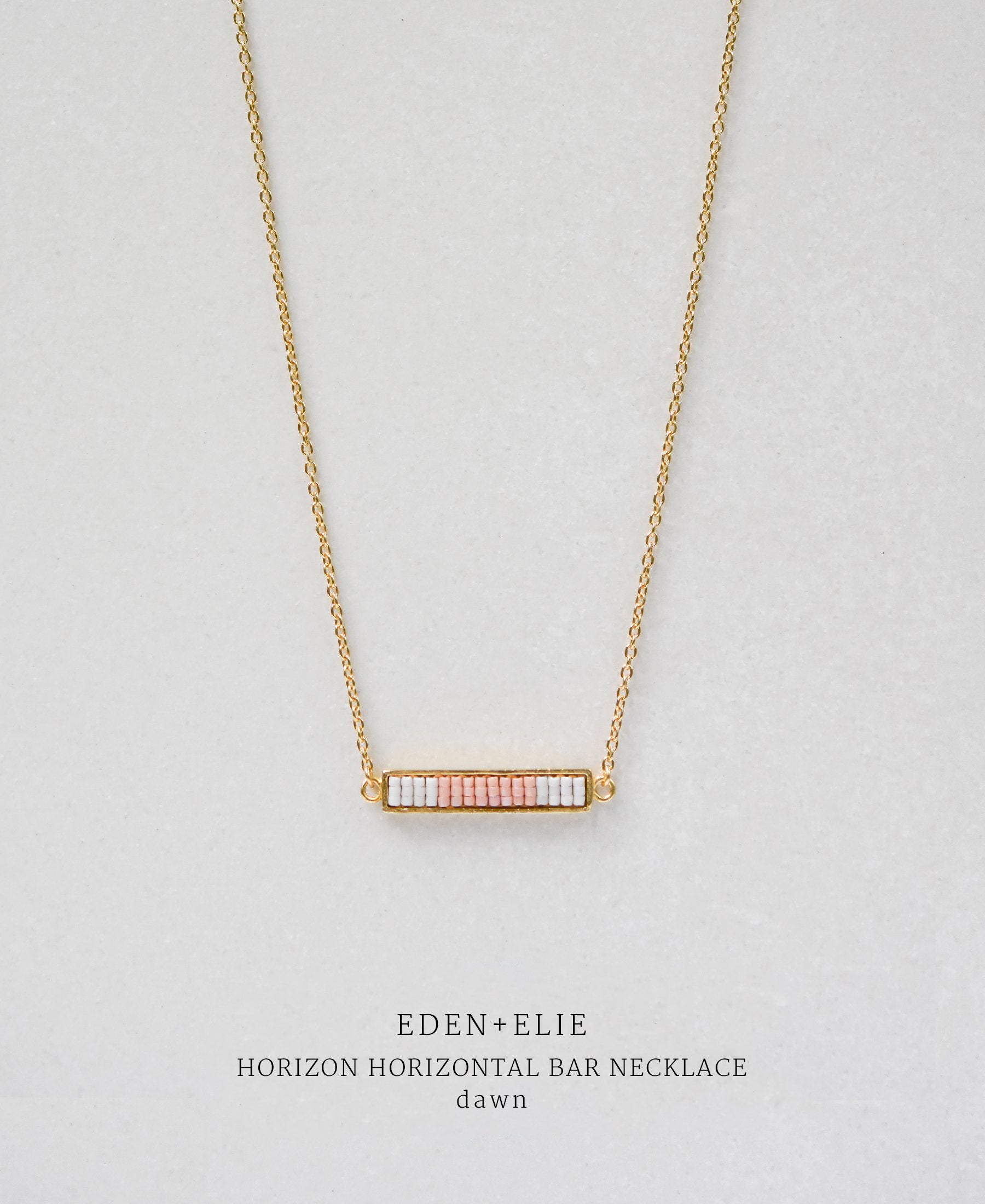 EDEN + ELIE Horizon Horizontal bar necklace - dawn pink