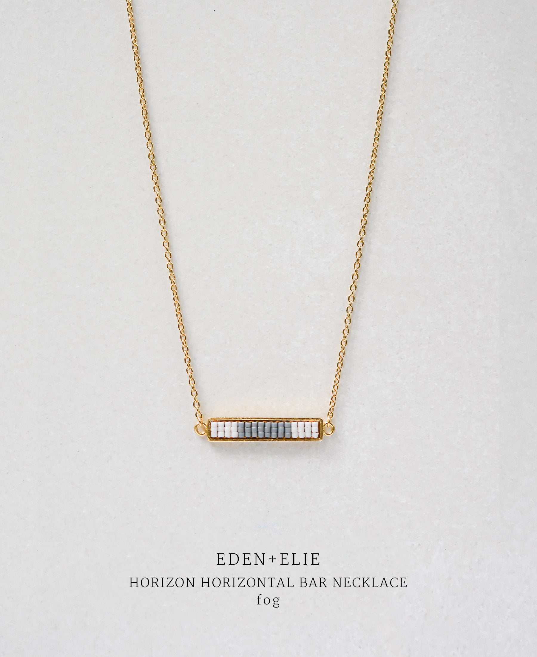 EDEN + ELIE Horizon Horizontal bar necklace - fog grey