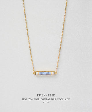 EDEN + ELIE Horizon Horizontal bar necklace - mist blue