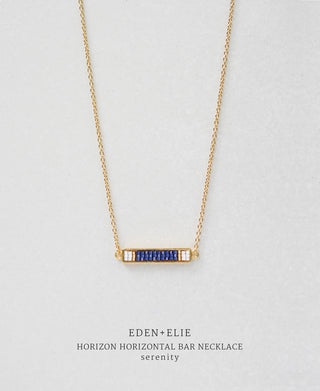 EDEN + ELIE Horizon Horizontal bar necklace - serenity blue