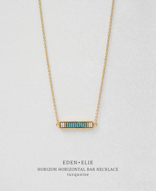 EDEN + ELIE Horizon Horizontal bar necklace - turquoise