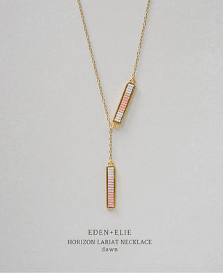 EDEN + ELIE Horizon Lariat necklace - dawn pink