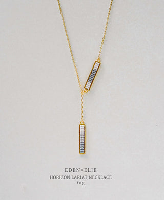 EDEN + ELIE Horizon Lariat necklace - fog grey