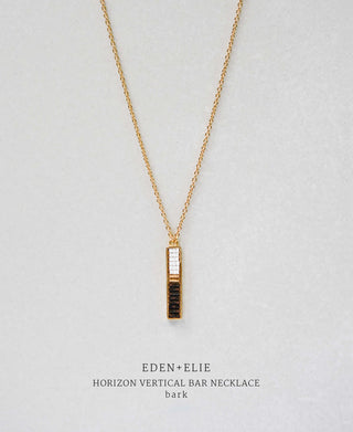 EDEN + ELIE Horizon Vertical bar necklace - bark brown