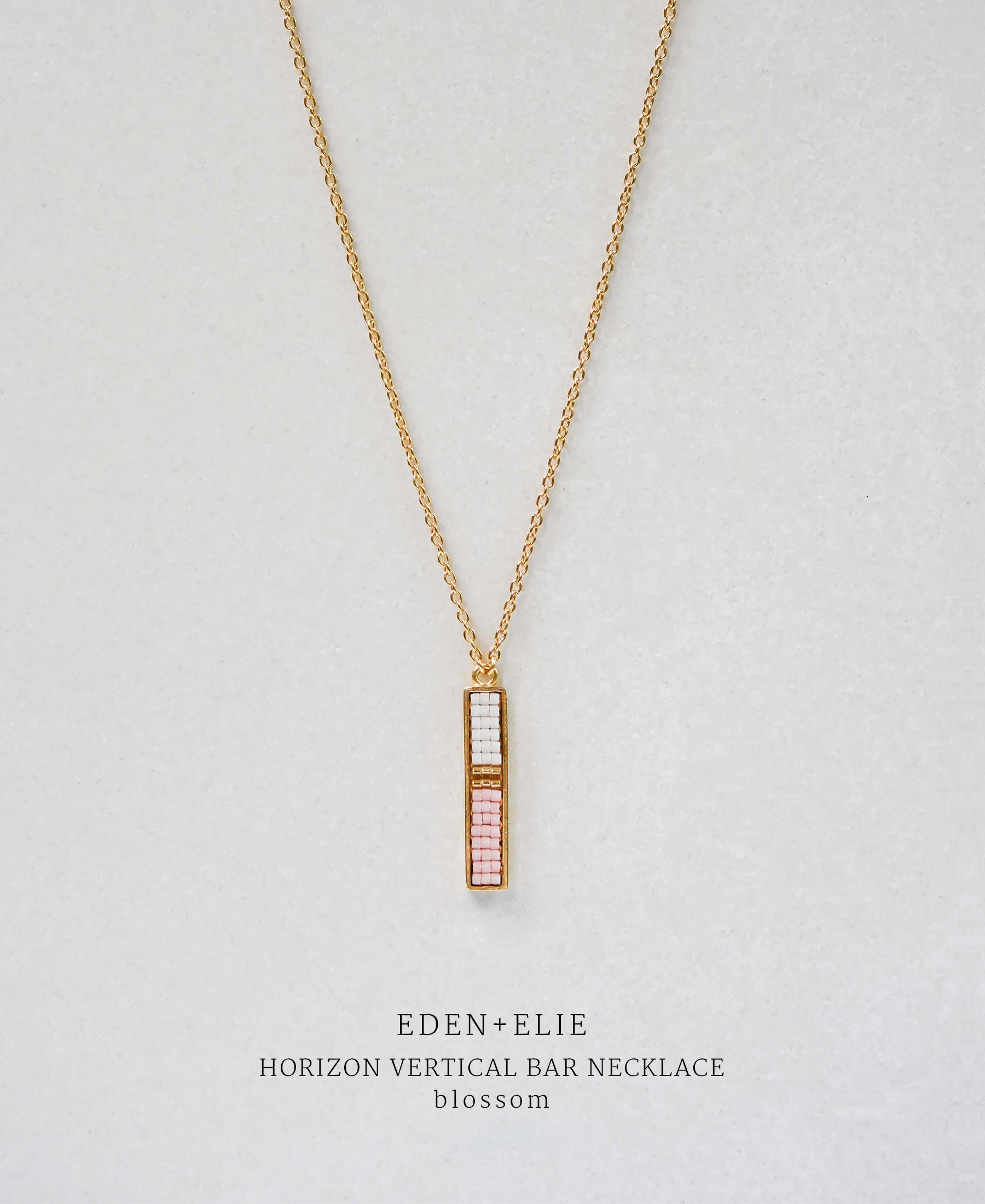 EDEN + ELIE Horizon Vertical bar necklace - blossom pink
