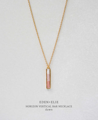 EDEN + ELIE Horizon Vertical bar necklace - dawn pink