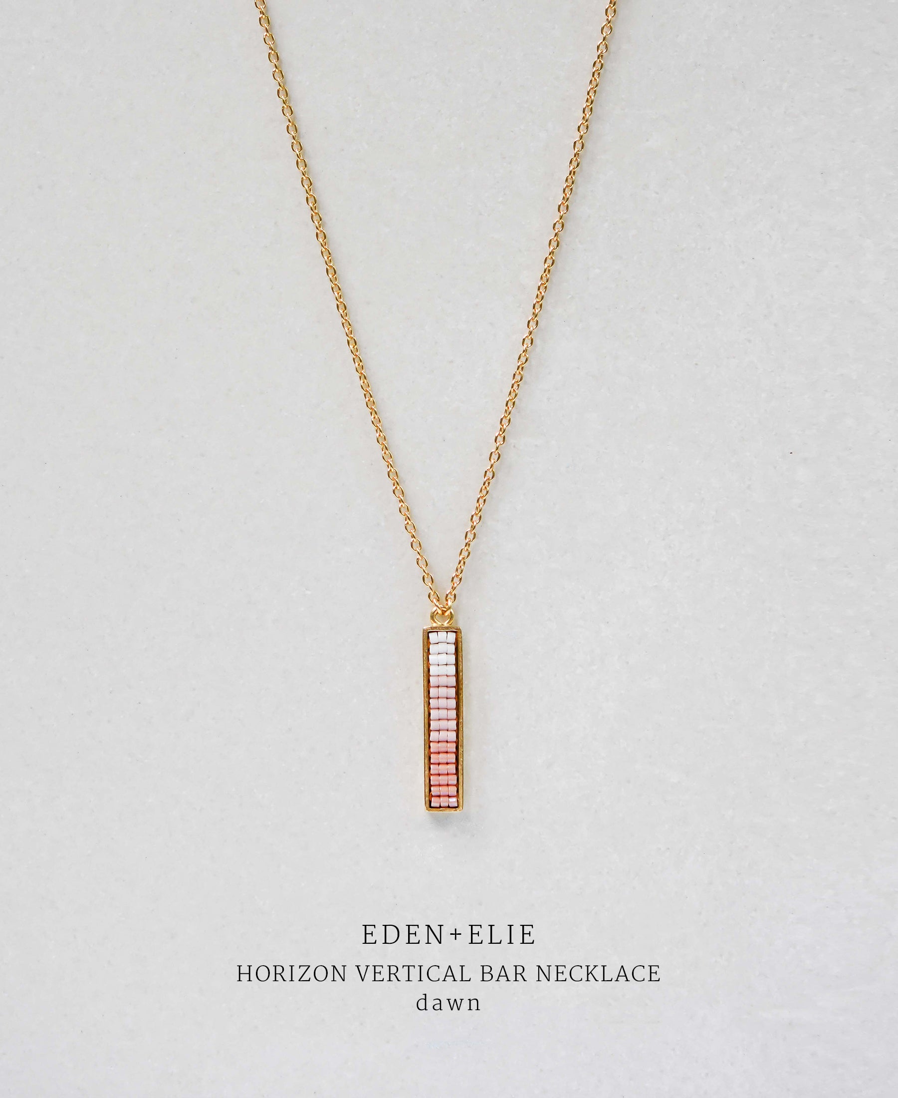 EDEN + ELIE Horizon Vertical bar necklace - dawn pink