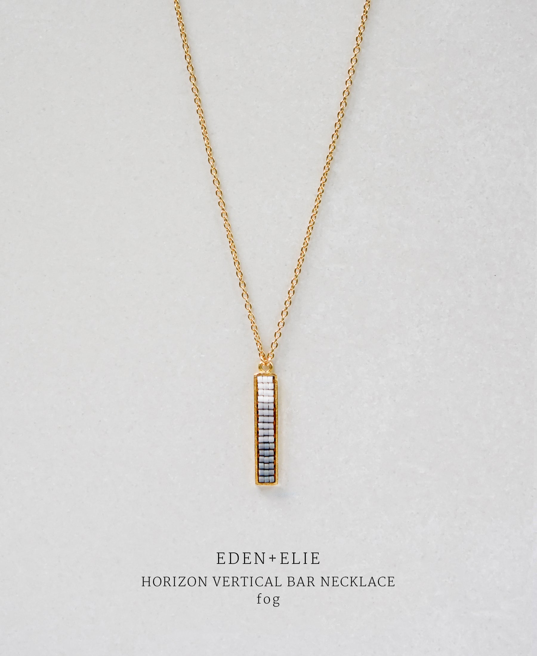 EDEN + ELIE Horizon Vertical bar necklace - fog grey
