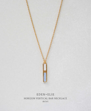 EDEN + ELIE Horizon Vertical bar necklace - mist blue