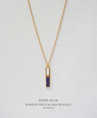 EDEN + ELIE Horizon Vertical bar necklace - serenity blue