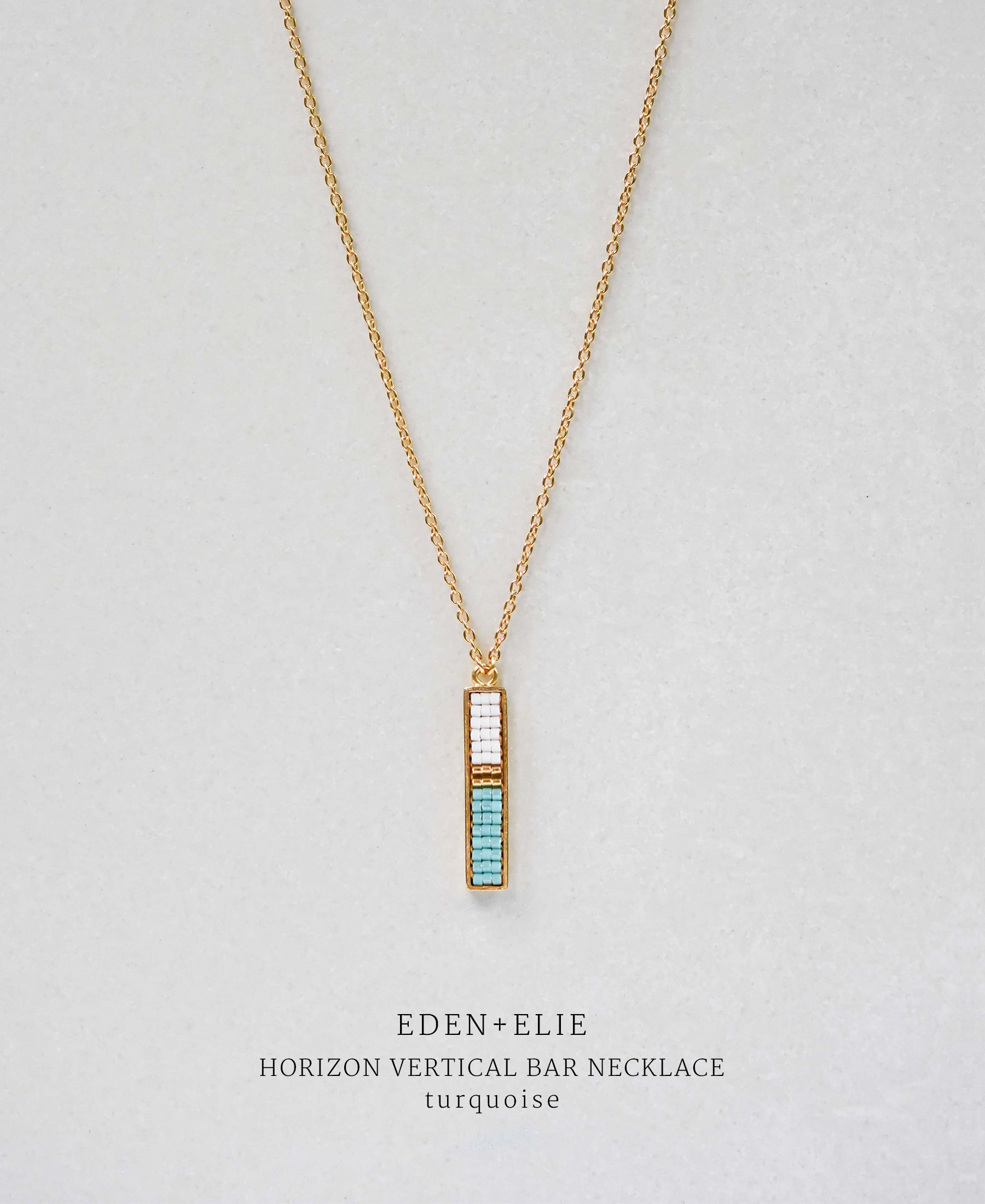 EDEN + ELIE Horizon Vertical bar necklace - turquoise
