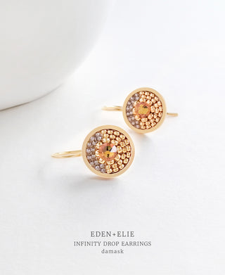 EDEN + ELIE Infinity drop earrings - damask