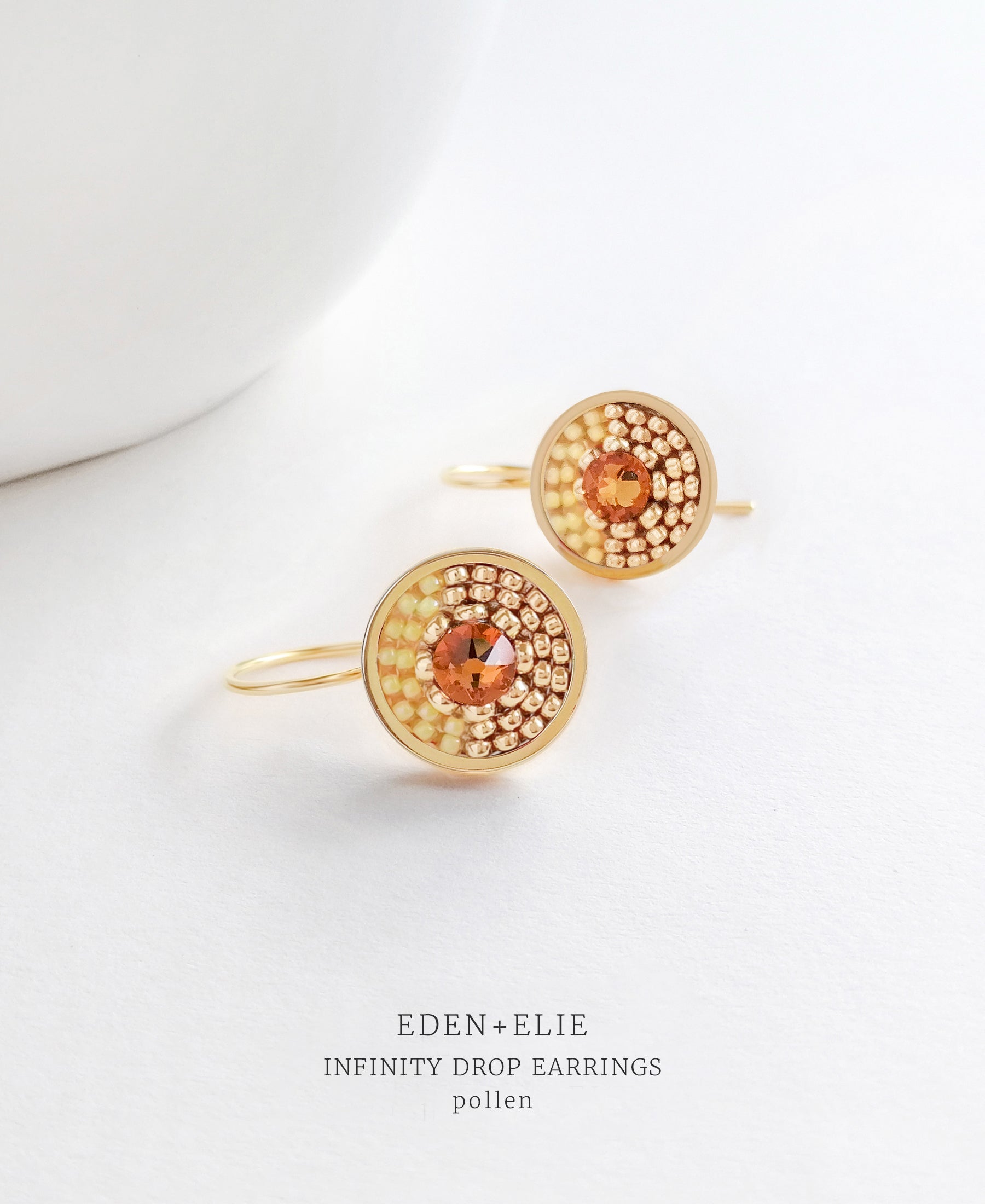 EDEN + ELIE Infinity drop earrings - pollen
