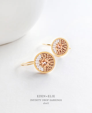 EDEN + ELIE Infinity drop earrings - shell