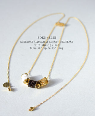 EDEN + ELIE Everyday Adjustable Length Necklace + Bangle Set - light oyster