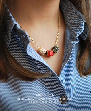 EDEN + ELIE Necklace Bar single bead + optional chain - daffodil yellow