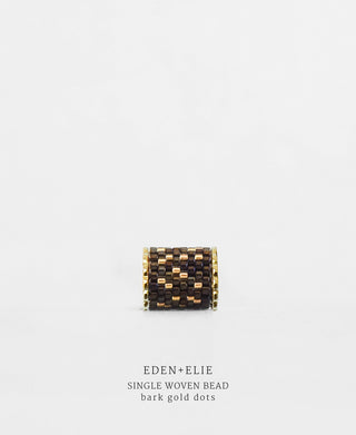 EDEN + ELIE Necklace Bar single bead + optional chain - bark gold dots