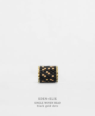 EDEN + ELIE Necklace Bar single bead + optional chain - black gold dots