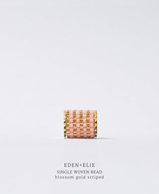 EDEN + ELIE Necklace Bar single bead + optional chain - blossom gold striped