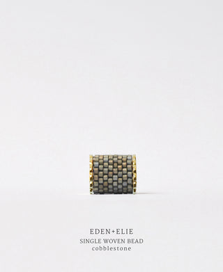 EDEN + ELIE Necklace Bar single bead + optional chain - cobblestone grey