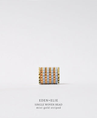 EDEN + ELIE Necklace Bar single bead + optional chain - mist gold striped