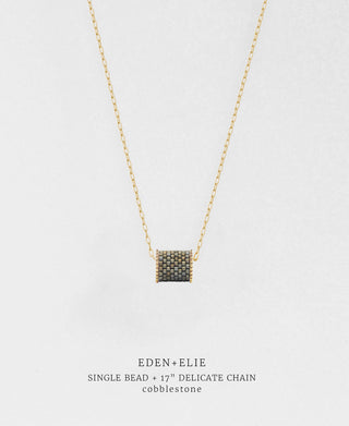 EDEN + ELIE Single bead with chain - Cobblestone Grey