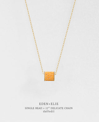 EDEN + ELIE Single bead with chain - Daffodil Yellow