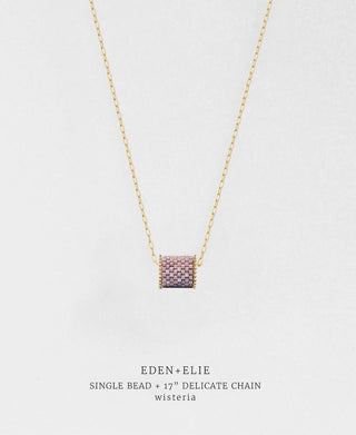 EDEN + ELIE Single bead with chain - Wisteria Purple