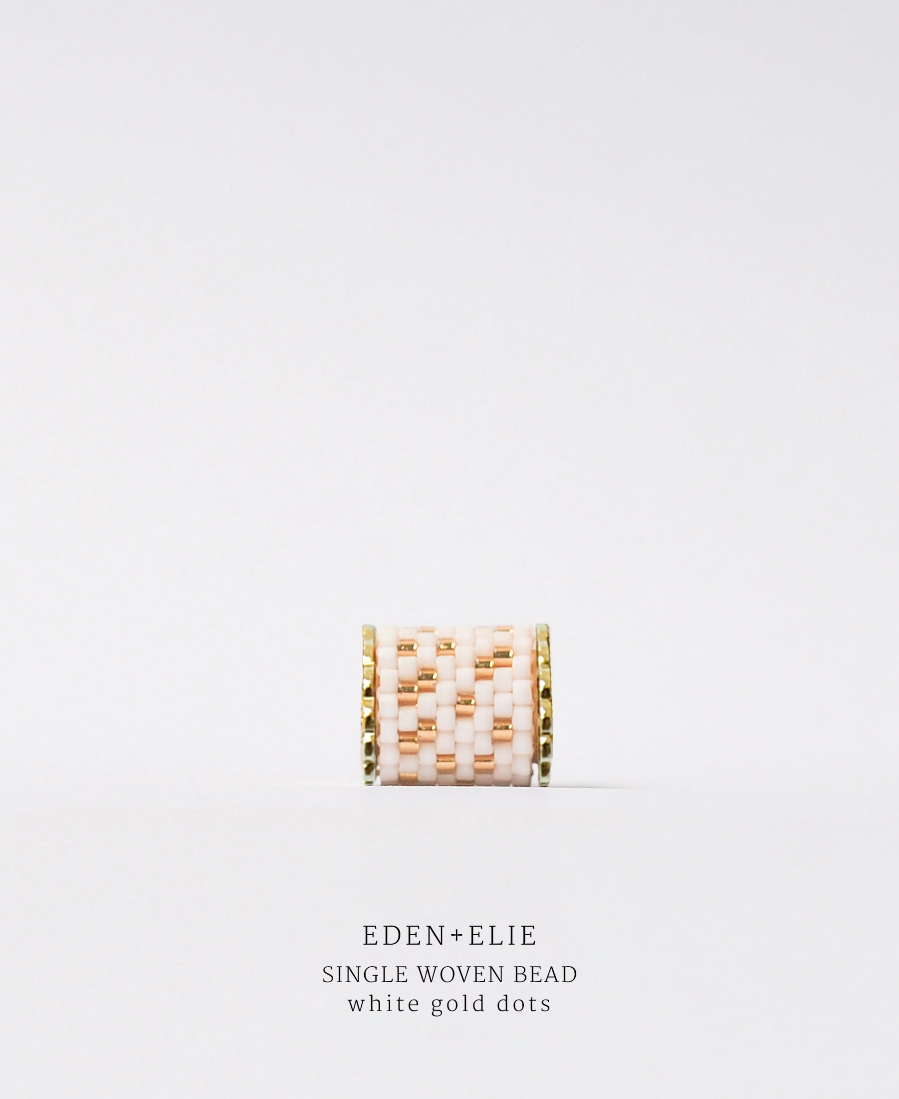 EDEN + ELIE Necklace Bar single bead + optional chain - white gold dots