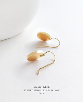 EDEN + ELIE Striped Medallion drop earrings - Oriole