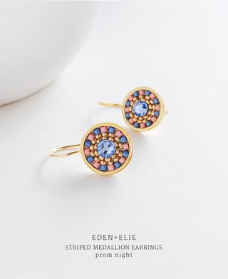 EDEN + ELIE Striped Medallion drop earrings - prom night