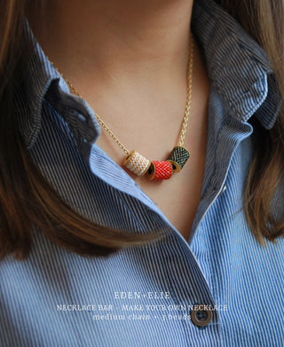 EDEN + ELIE Single bead with chain - Cabernet Red