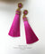 EDEN + ELIE silk tassel statement earrings - fuchsia pink