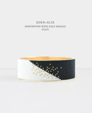 EDEN + ELIE Everyday Wide Gold Bangle - basic black