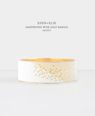 EDEN + ELIE Everyday Wide Gold Bangle - light oyster